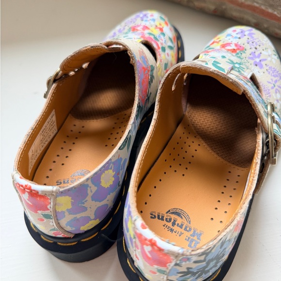 Dr. Marten’s 8065 Two Strap Mary Jane - Parchment Beige Floral Mash Up Leather - Picture 8 of 11